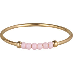 Anxiety Ring Palm Pink Beads Goldplated R980/KR116