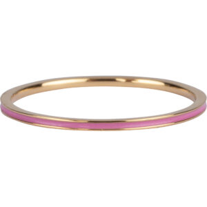 Charmin's Smalle Ring Petite Steel Goudkleurig Roze Emaille R925