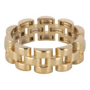 Charmin's Goudkleurige Rolex Schakel Ketting-ring Staal R1540