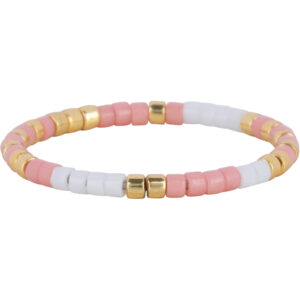 Charmins Miyuki Beads Gold Wit Roze Anxiety Fidget Ring R1536