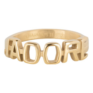 Charmins Goudkleurige Liefdes Verklaring J'Adore Ring Staal R1377
